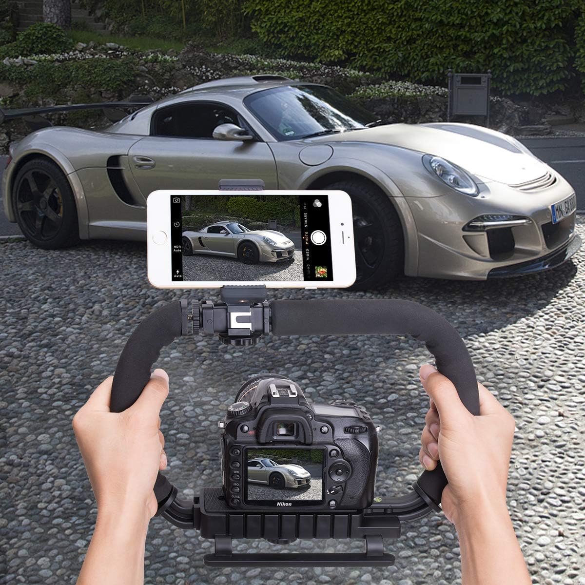 3-Shoe DSLR/Mirrorless/Action Camera Camcorder Phone Stabilizer Expansion Cage Mount Moviemaking Holder Rig Youtube Tiktok Vlogging Video Kit Compatible with GoPro Canon Nikon Sony iPhone Android - Image 5