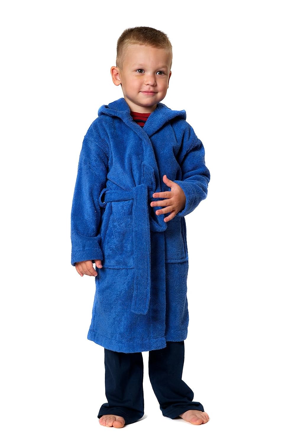 Childrens Terry Cotton Hooded Robe Age 10 in Blue, 100 Cotton Amazon
