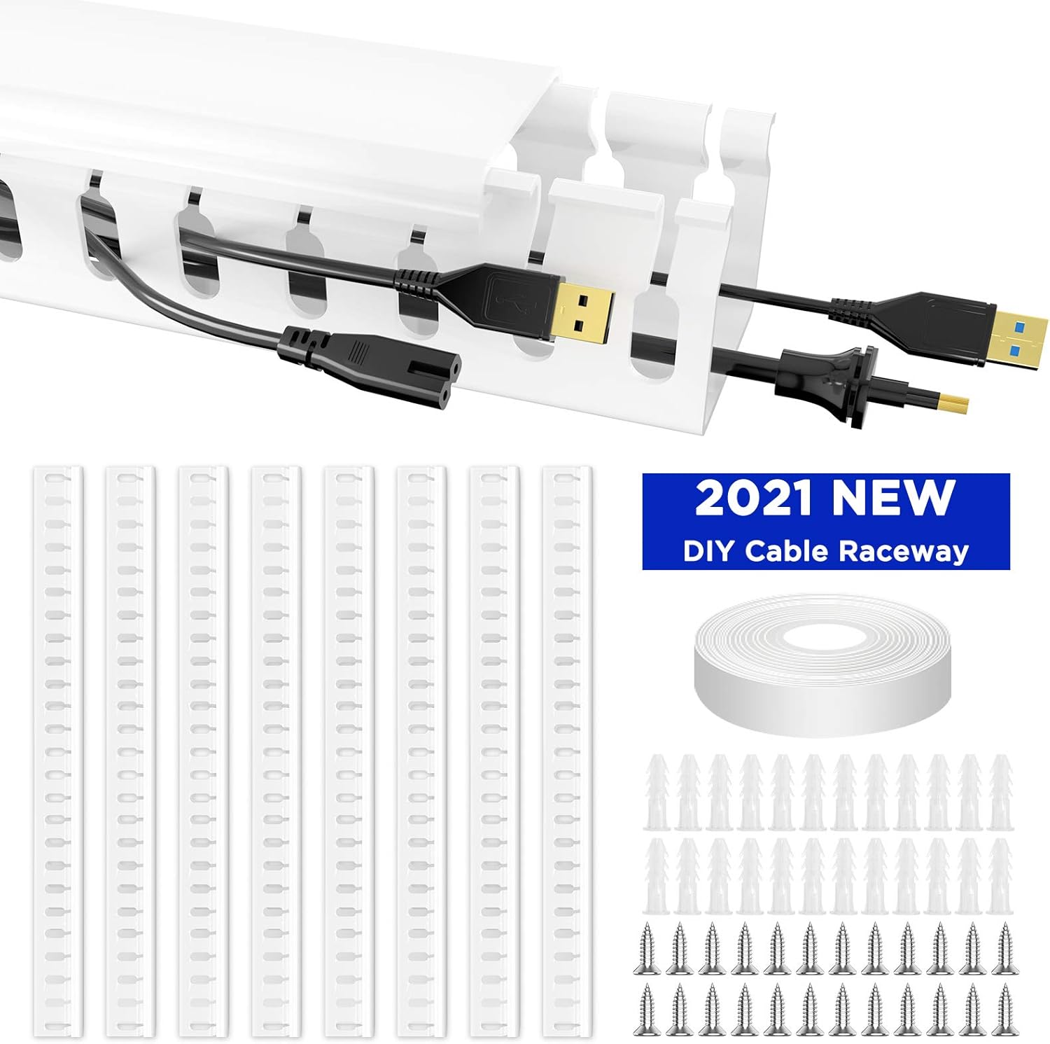2021 New Cable Raceway, 125.6in Cord Cover Open Slot Wiring