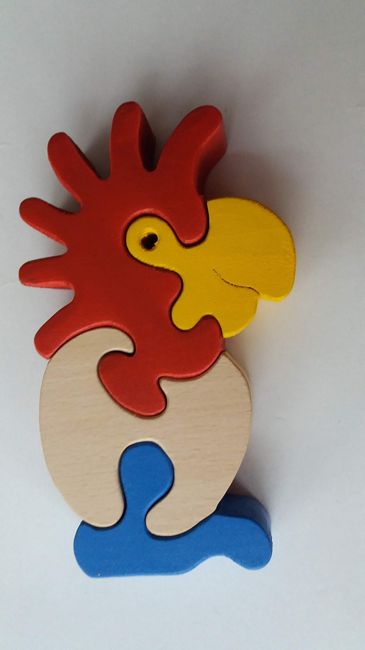Wooden puzzle cockatoo handmade exotic animal bird parrot toy gift for children massive beech wood toy