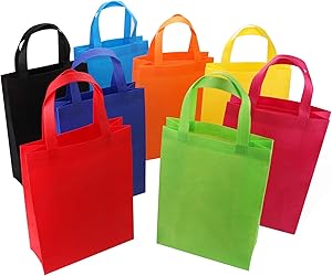 Tosnail 32 Pack Reusable Gift Bags Party Bags Fabric Tote Bags Treat Bags - Assorted 8 Colors