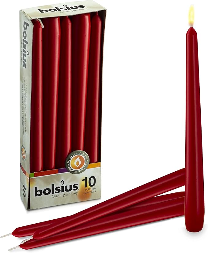Bolsius Tapered Dinner Candles , "Red box 10" Amazon.co.uk Kitchen & Home