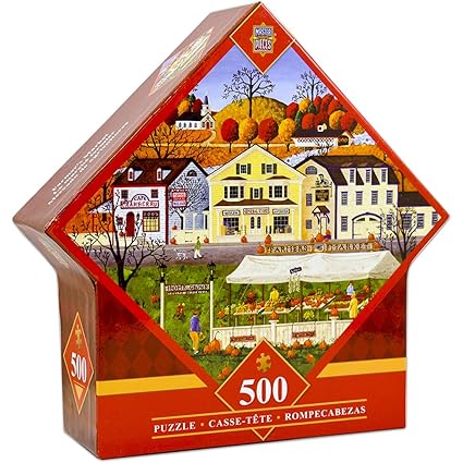 MasterPieces Farmers Market - Pumpkins 500 Piece Diamond Shaped Jigsaw Puzzle by Art Poulin
