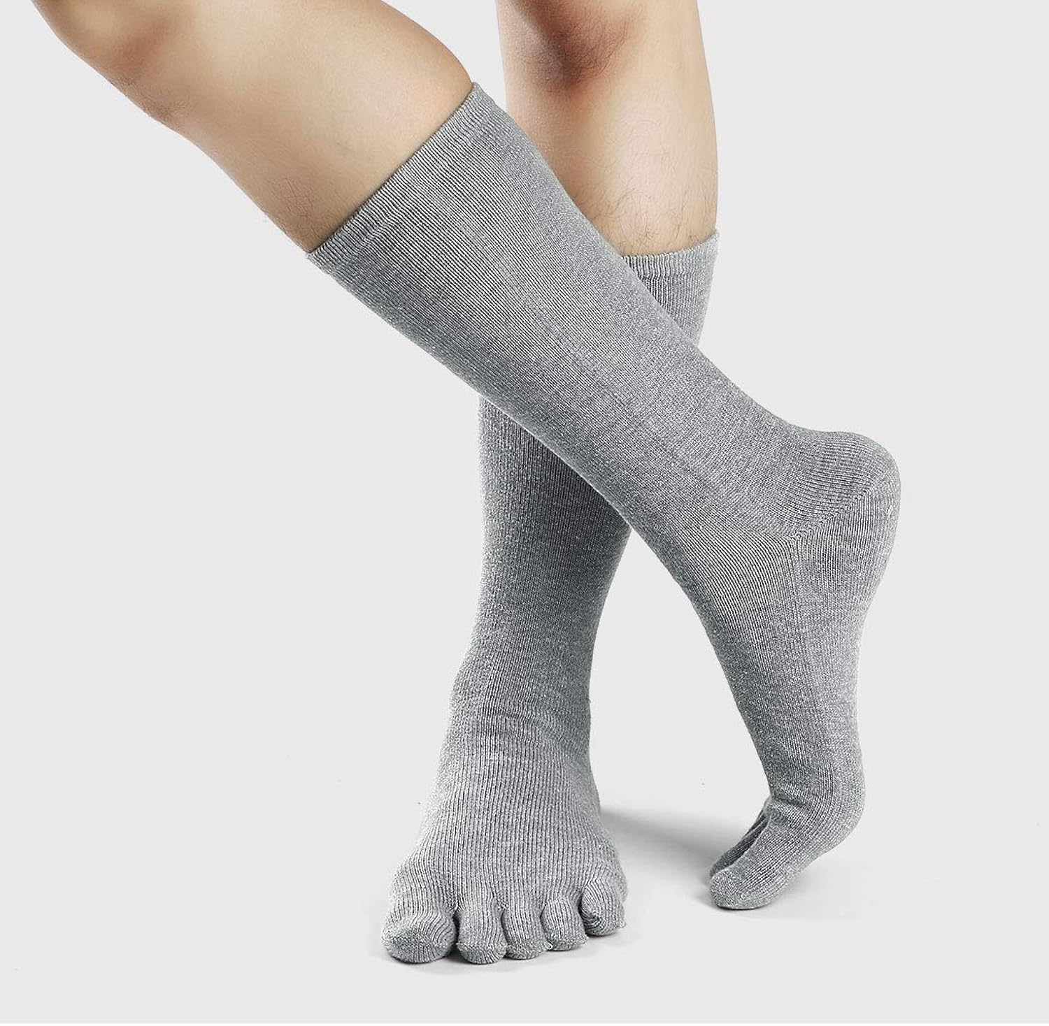 PUTUO Mens Cotton Five Toe Socks: Crew Finger Socks for Sports Running, Multicoloured-5 works, 6-10 - Image 4
