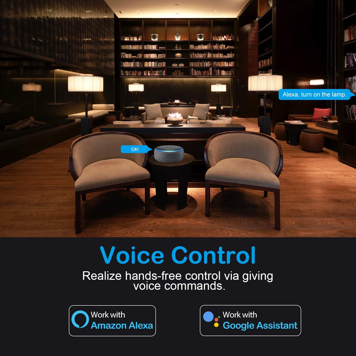 MoKo Smart Plug WiFi Outlet Socket, Compatible with Alexa/Google Home, Comfortable Convex Button, Voice/Remote Control, Timer Plug, 10A, No Hub, Only Supports 2.4GHz Network, White: Electronics