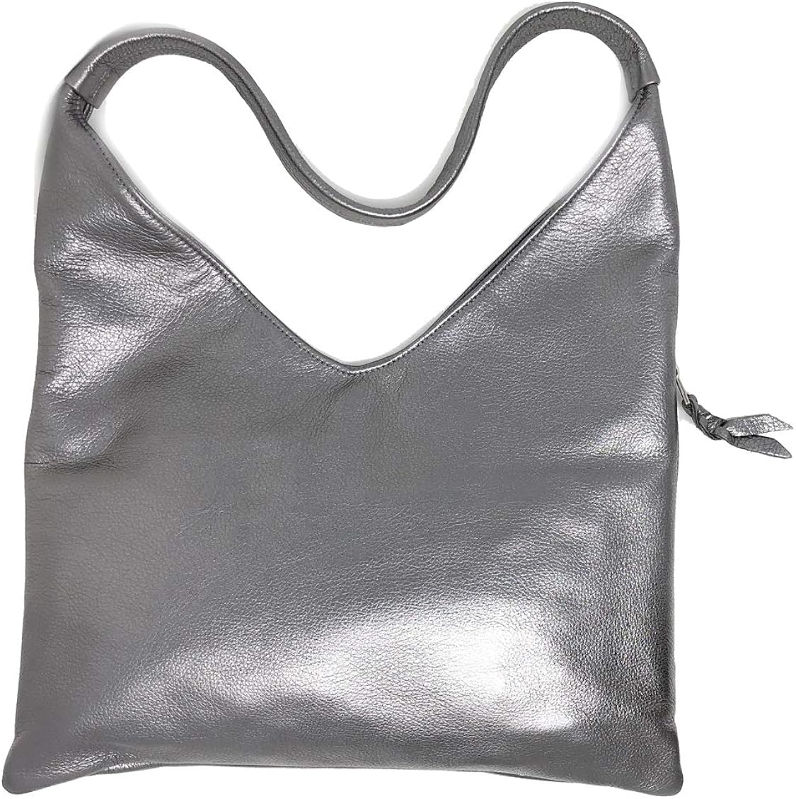 pewter leather bag