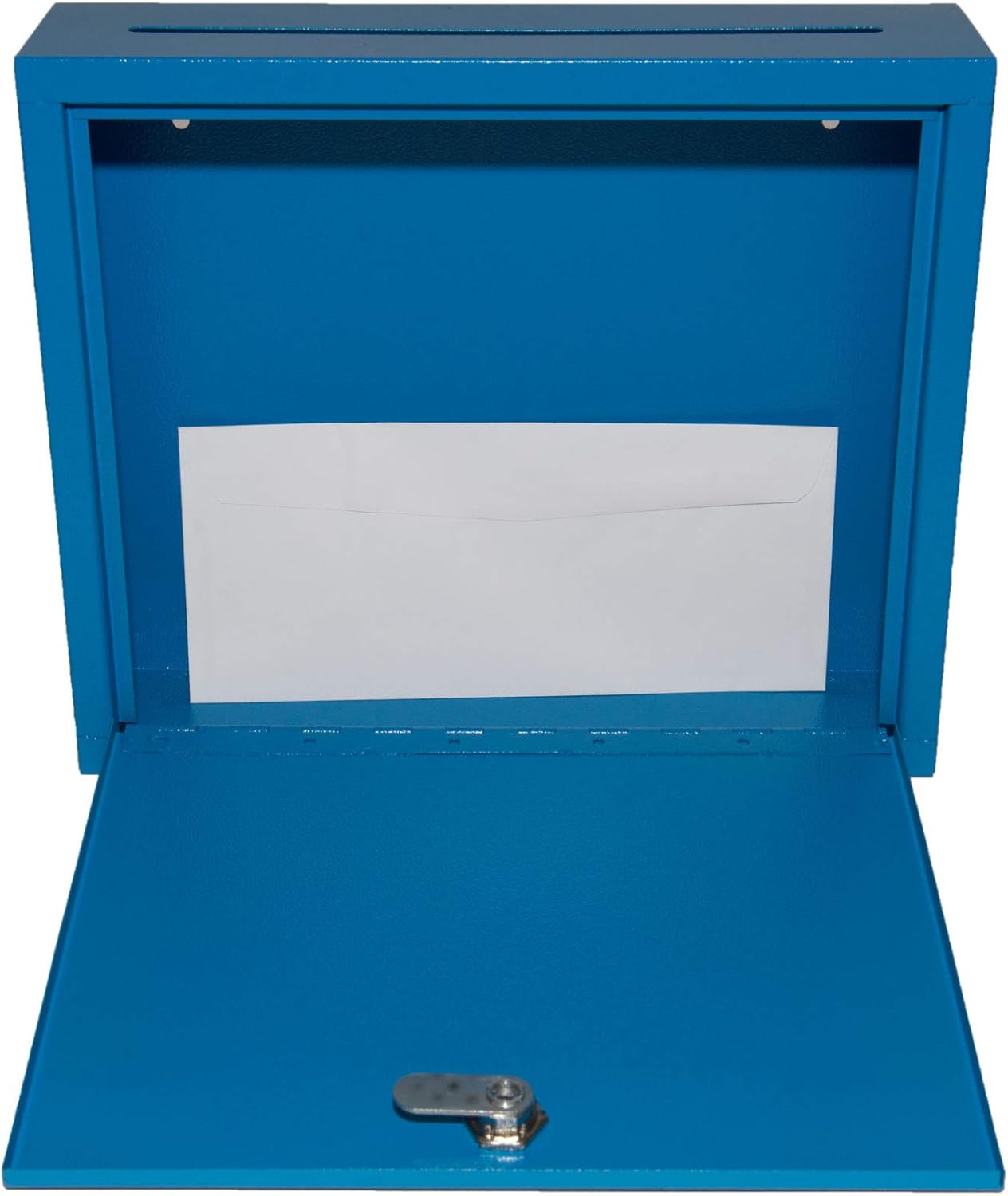 AdirOffice Multi Purpose Mail Box with Lock - Heavy Duty Drop Box - Commercial Suggestion Box -Wall Mountable Safe and Secure Ballot Box - 3" x 10" x 12" - Blue : Office Products