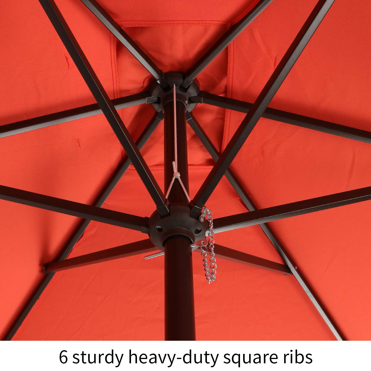 Rubeder Rectangular Patio Umbrella 6 6 X 10 Ft Orange 6 6 By 10 Ft Outdoor Market Table Umbrellas With Push Button Tilt And Crank Lift 6 Sturdy Square Ribs Umbrellas