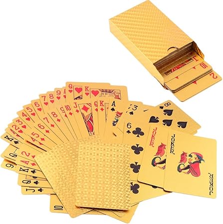 Amazon Bestmaple ２４ｋ金箔トランプ 印刷ありの通用２４ｋ金箔トランプ カードゲーム トランプ おもちゃ