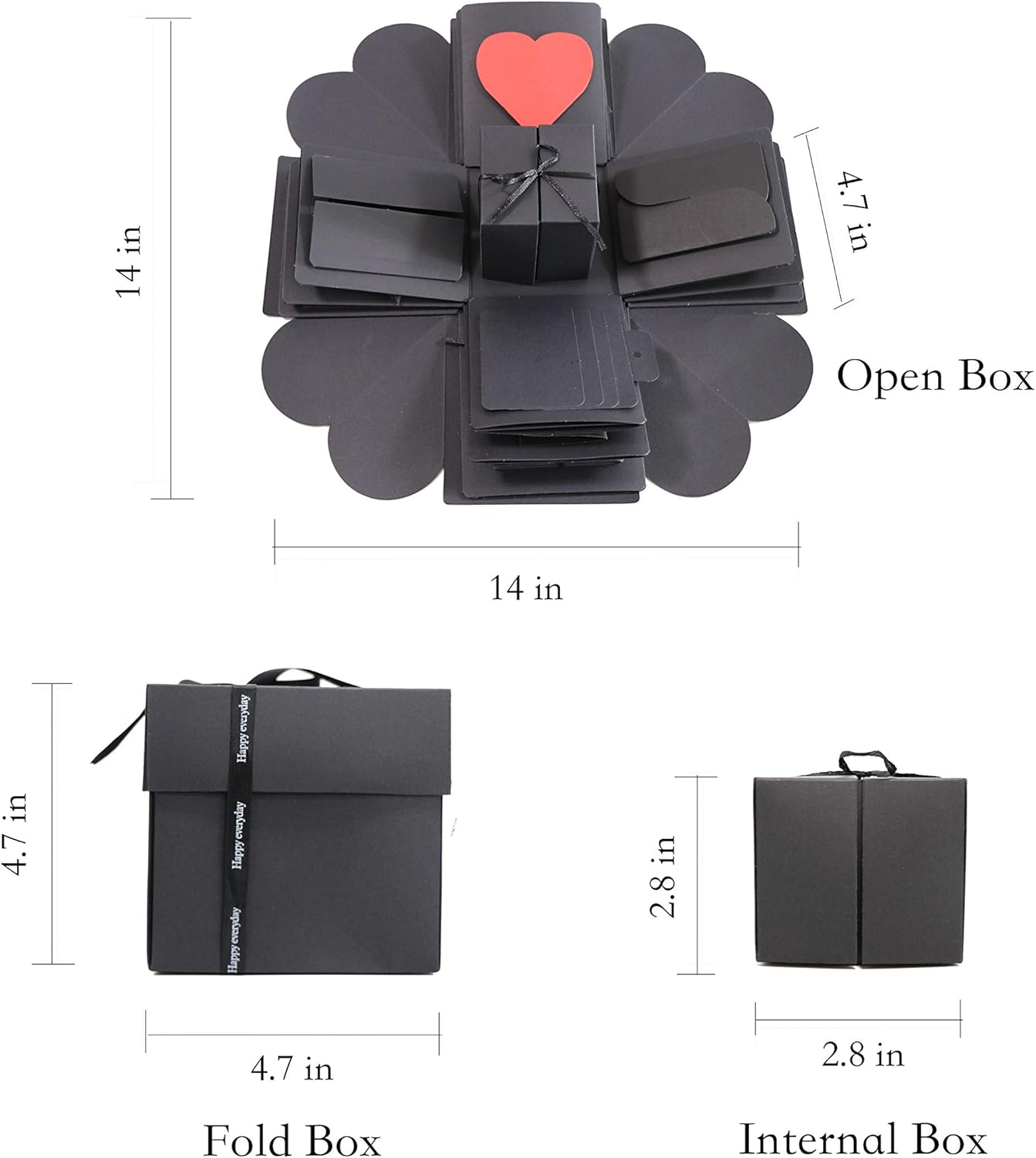 Explosion Box Scrapbook Diy Photo Album With 30min Video Tutorial 12 Funny Cards And 15 Kinds Of Diy Accessories Kit Birthday Anniversary Valentine Wedding Gift 10 Metallic Marker Pens Black 03 Albums