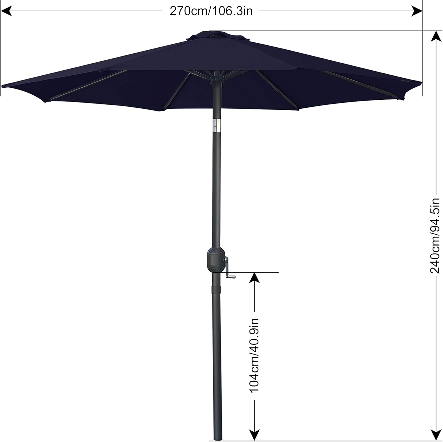 Deck Backyard And Pool Blue Abccanopy 7 5 Patio Umbrella Table Market Umbrella With Push Button Tilt For Garden Umbrellas Canopies Shade Patio Furniture Accessories