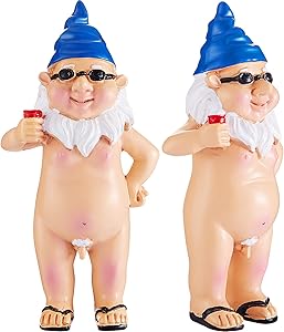 Funny Naked Gnome Statue Garden Goblin-Art Decoration Resin Peeing Dwarf Naughty Garden Statue Decoration Fun Gnomes for Home Indoor or Outdoor Lawn Garden Decorations (Standing Male)