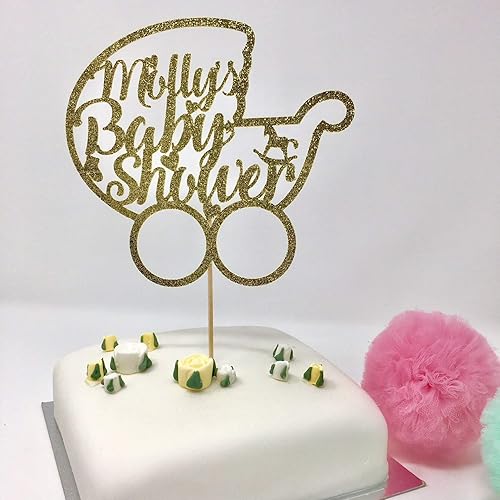 Personalised Baby Shower Cake Topper With A Baby Carriage Name S