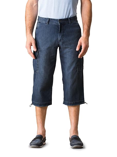 Walbusch Herren 7/8 Leicht-Jeans, Regular Fit, Einfarbig, Verstellbarer Saum