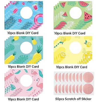 Buy Mallmall6 50 Packs Diy Scratch Off Cards Summer Themed Pineapple Watermelon Lemon Flamingo Blank Gift Certificate For Small Business Restaurants Teacher Supplies Rewards Prizes For Classroom Kids Online In Turkey B08swm1r2s