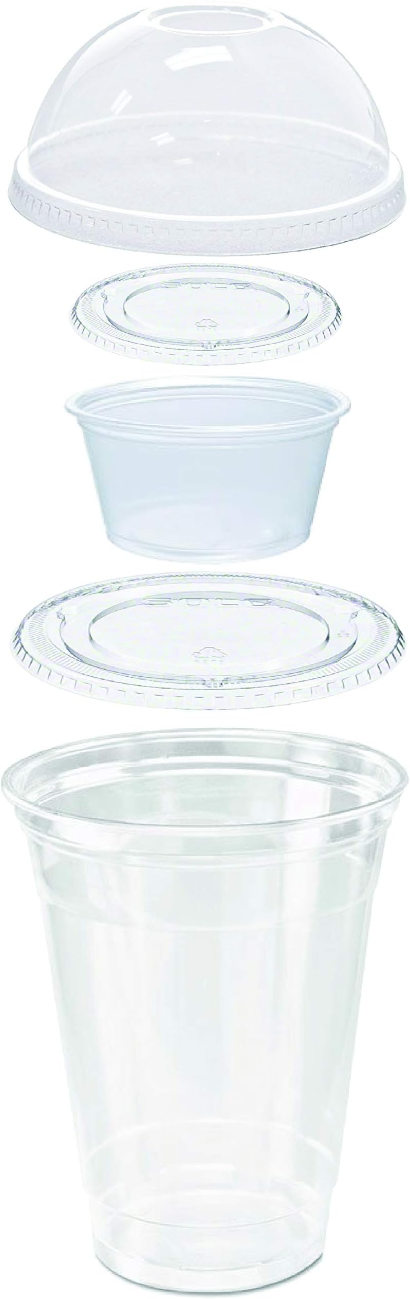 25 count Grab n' Go Parfait/Snack Cup, Includes Souffle Cup with Lid, and Dome Lid with Signature Party Picks (16 ounce)