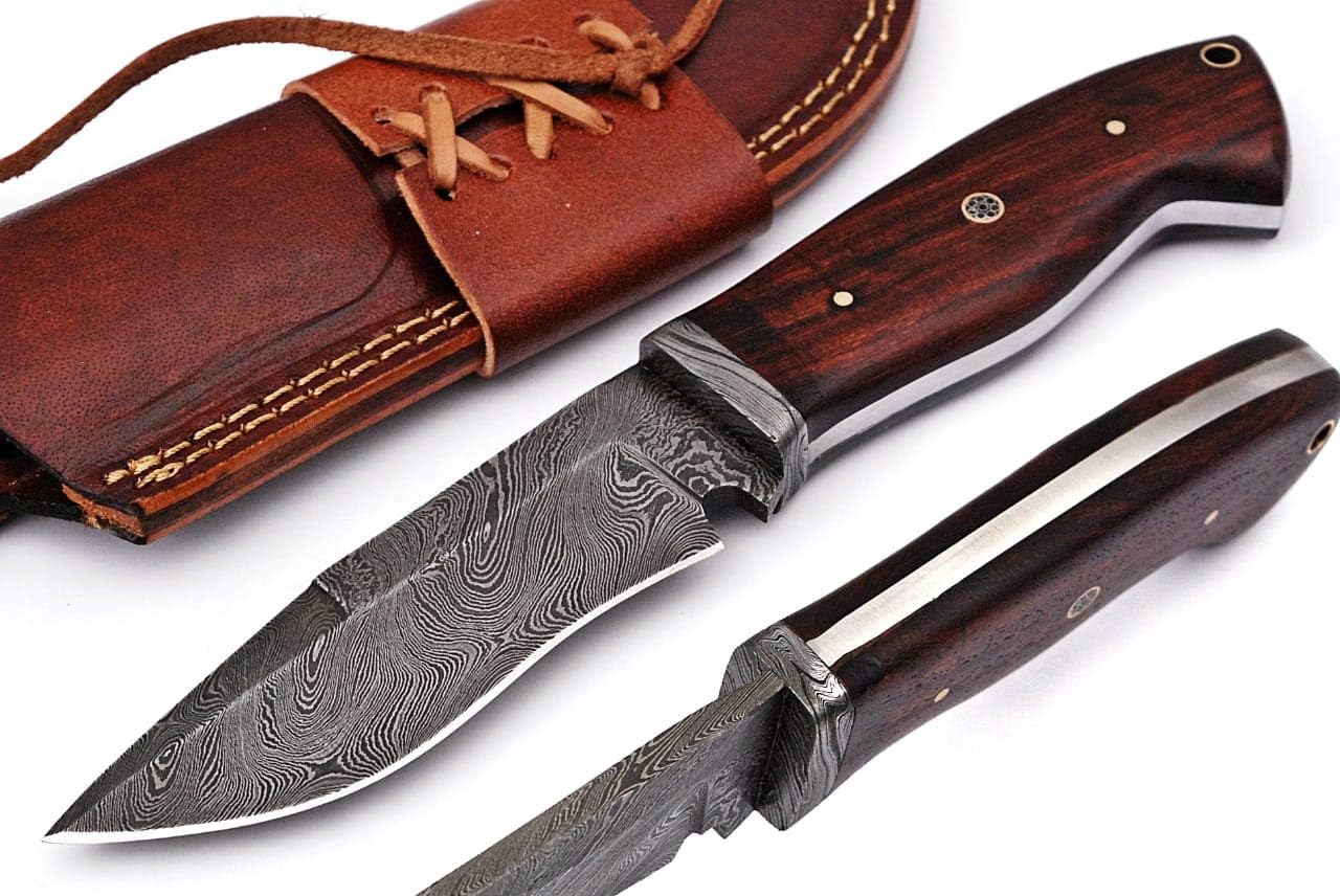 Grace Knives Handmade Damascus Steel Hunting Knife Fixed Blade Bowie