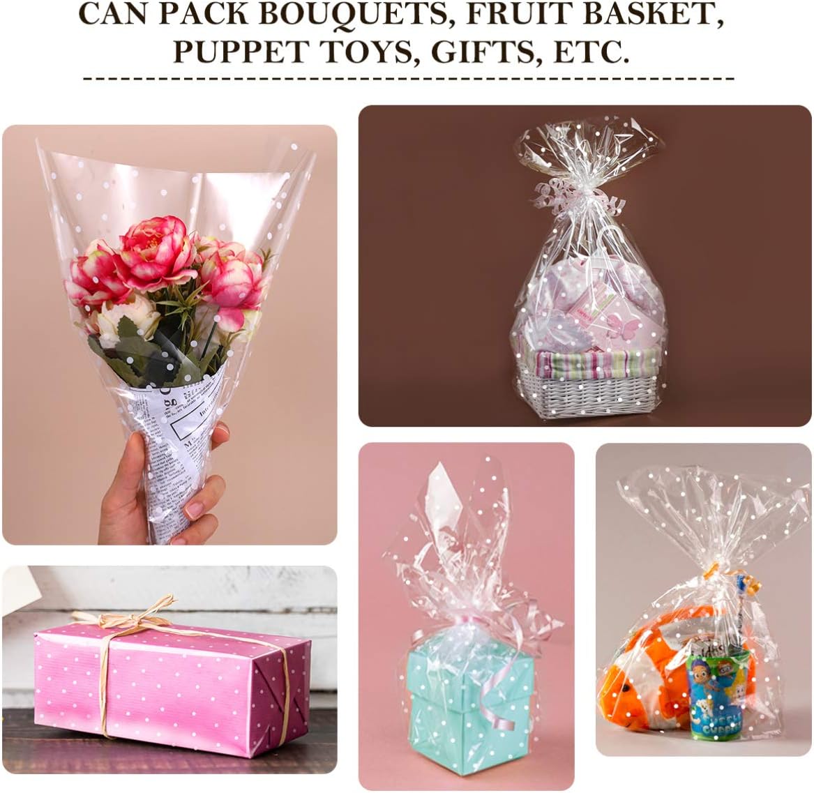 NUOBESTY Clear Cellophane Wrap Roll | 2.5 Mil Thickness Gift Wrap Cellophane Roll Cello Rolls for Gifts Baskets Flowers Arts Crafts: Health & Personal Care
