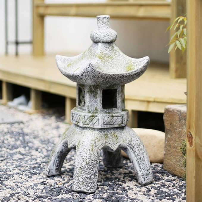 LIUSHI Japanese Solar Lantern Garden Antique Pagoda Ornament Outdoor