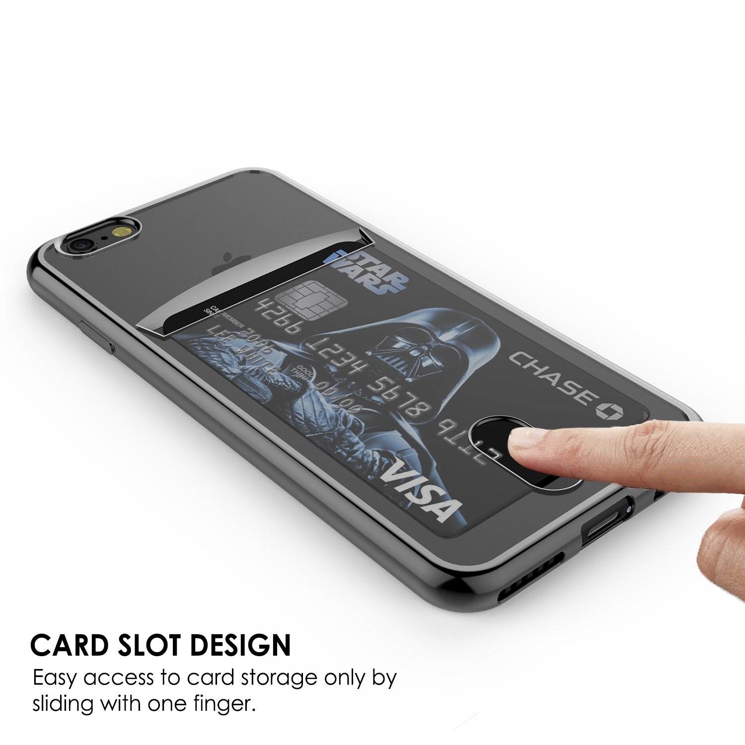 iPhone 7s/7 Case, PUNKcase [Lucid Series] Slim Fit Protective Dual Layer Armor Cover W/Scratch Resistant PUNKSHIELD Screen Protector - [Card Slot Design] for Apple iPhone 7/7s [Black]