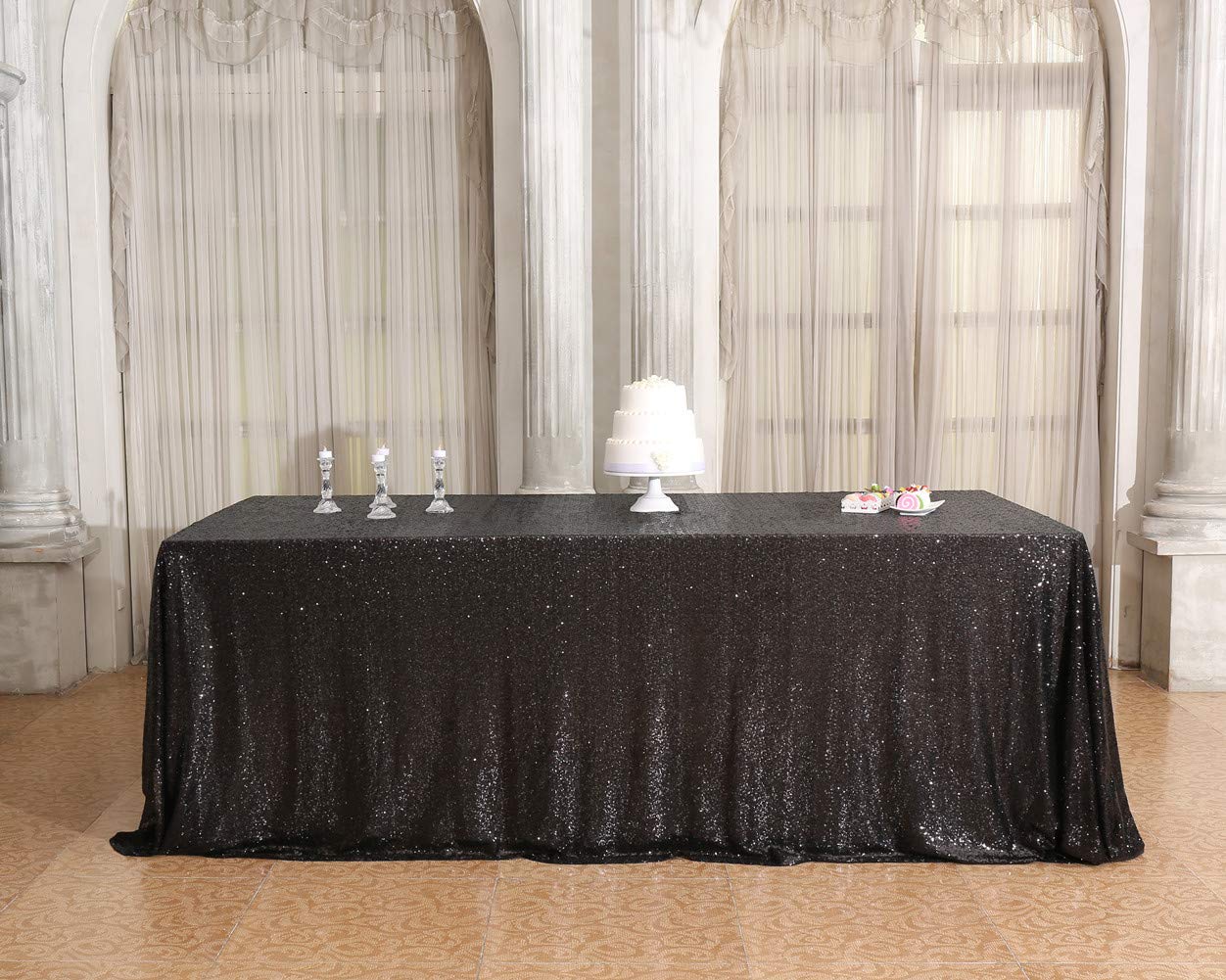 Best black table cloth sparkly