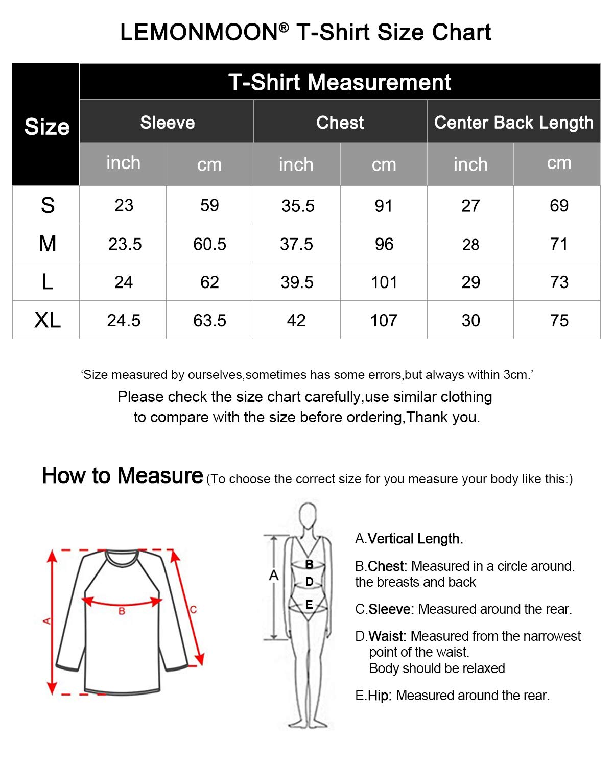 LEMONMOON Women\'s 3/4 Sleeve T-Shirt Round Neck Top Baseball Tee(SS001W/White and Blacks)