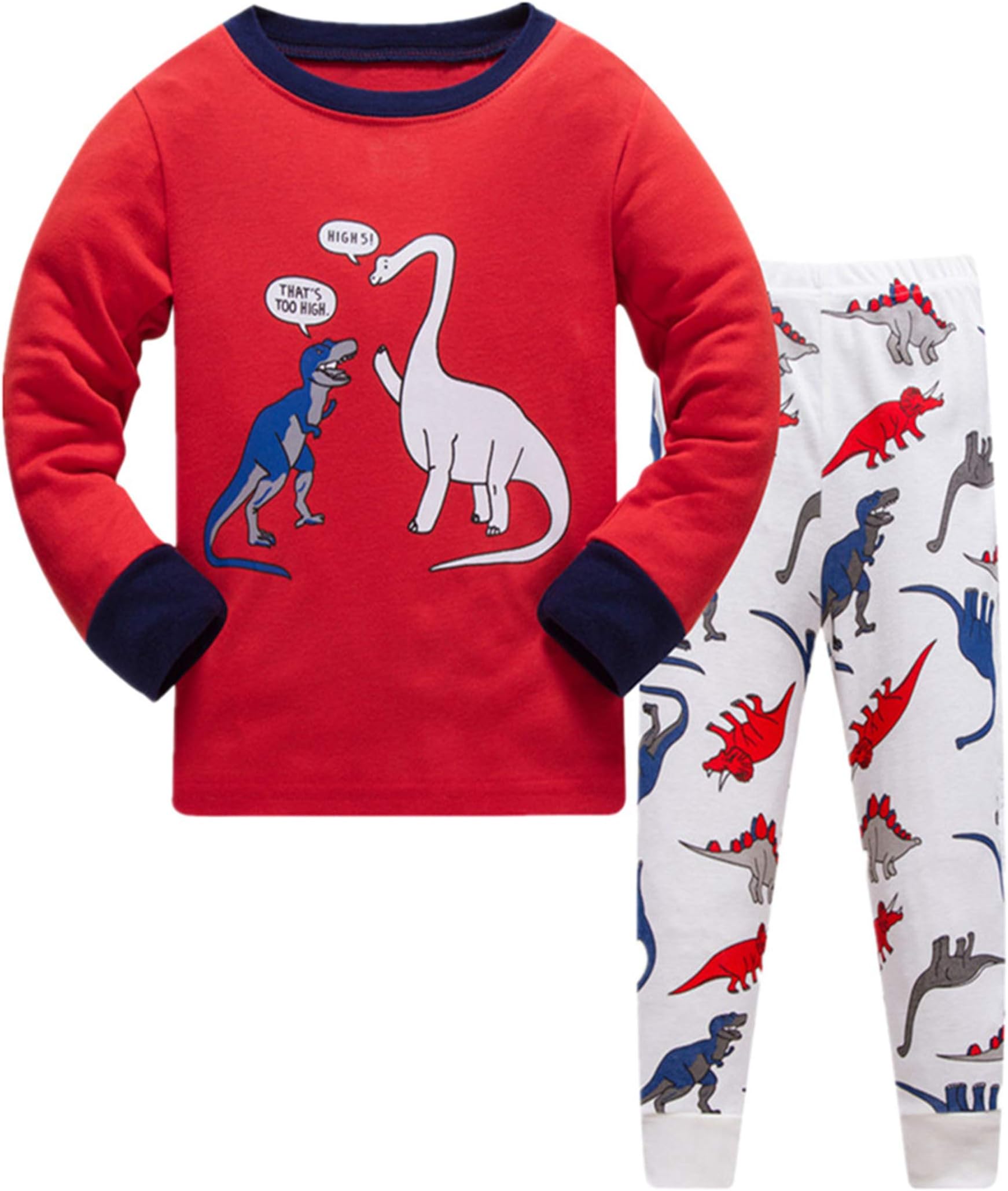 Tkala Boys Pajamas Winter Outfits Clothes Long Set Pjs Dinosaur 100% Cotton Little Kids Sleepwear 2-12 Years