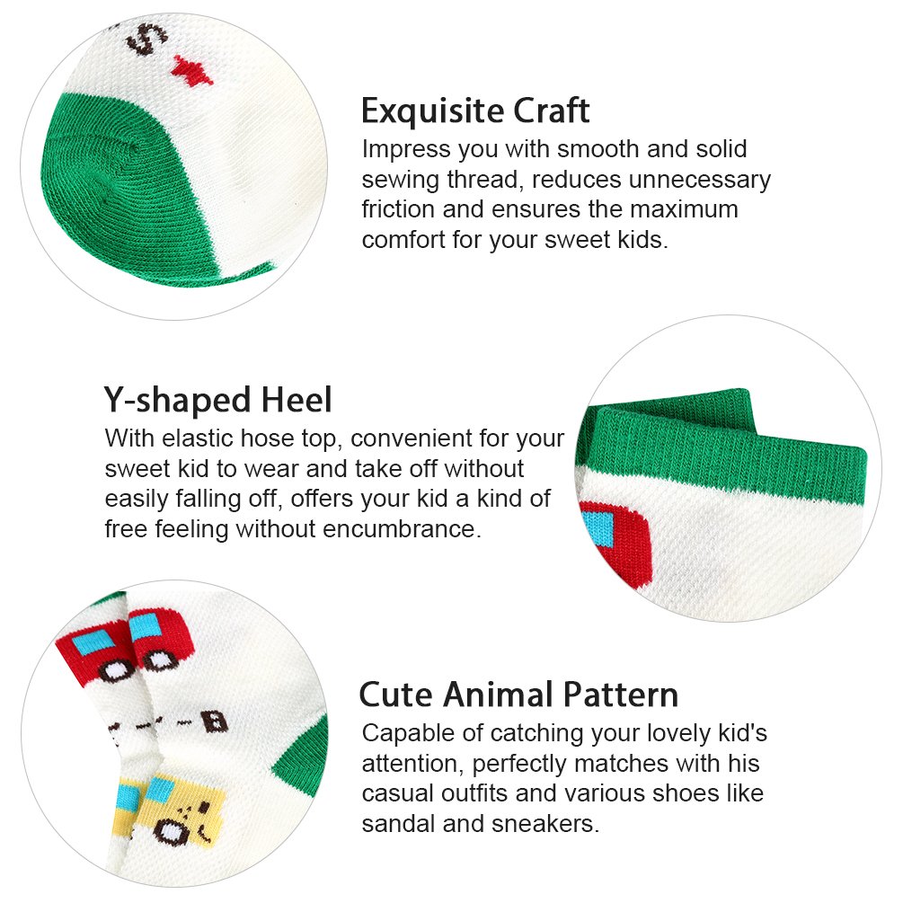 Kids Boys\' Fashion Cotton Crew Socks, Unisex Casual Mesh Socks for Boys Girls 5 Pack