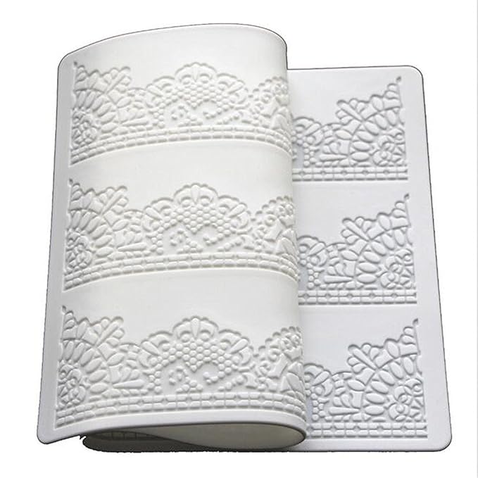 Plaque en silicone blanc motif dentelle