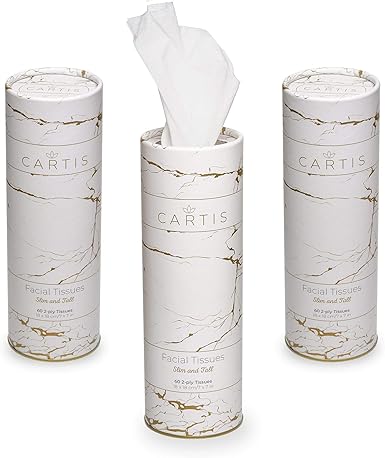 Paquete de 3 cajas de pañuelos redondos Cartis ~ Pañuelos faciales de coche en caja de