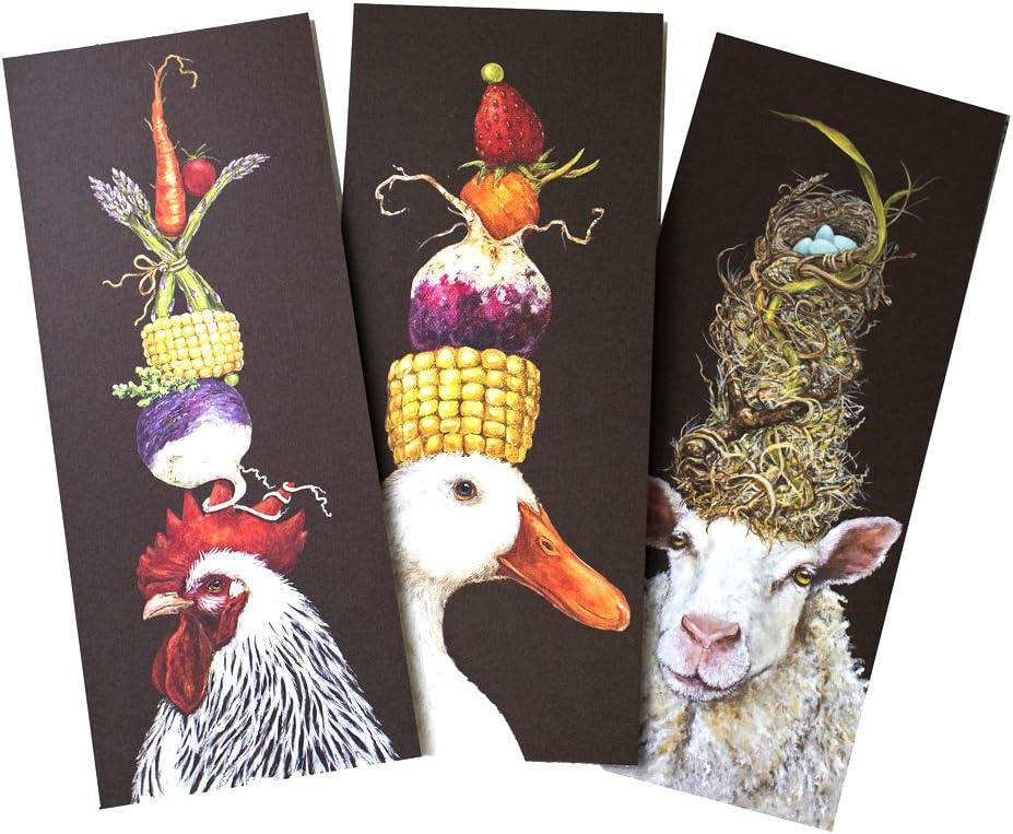 The Pencil Factory Vicki Sawyer "The Crucial Pea" Card Set of 6 Blank Flat Notes 6 Envelope Included