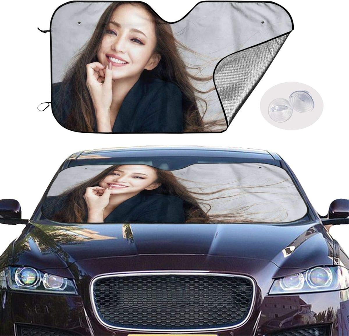 Amazon Co Jp 車用 サンシェード 安室奈美恵 フロントガラス用 車カバー 自動車カバー 凍結防止シート 日 雪 氷 霜よけ 落葉対策 紫外線 日除け 汎用 強力吸盤 簡単取り付け 服 ファッション小物