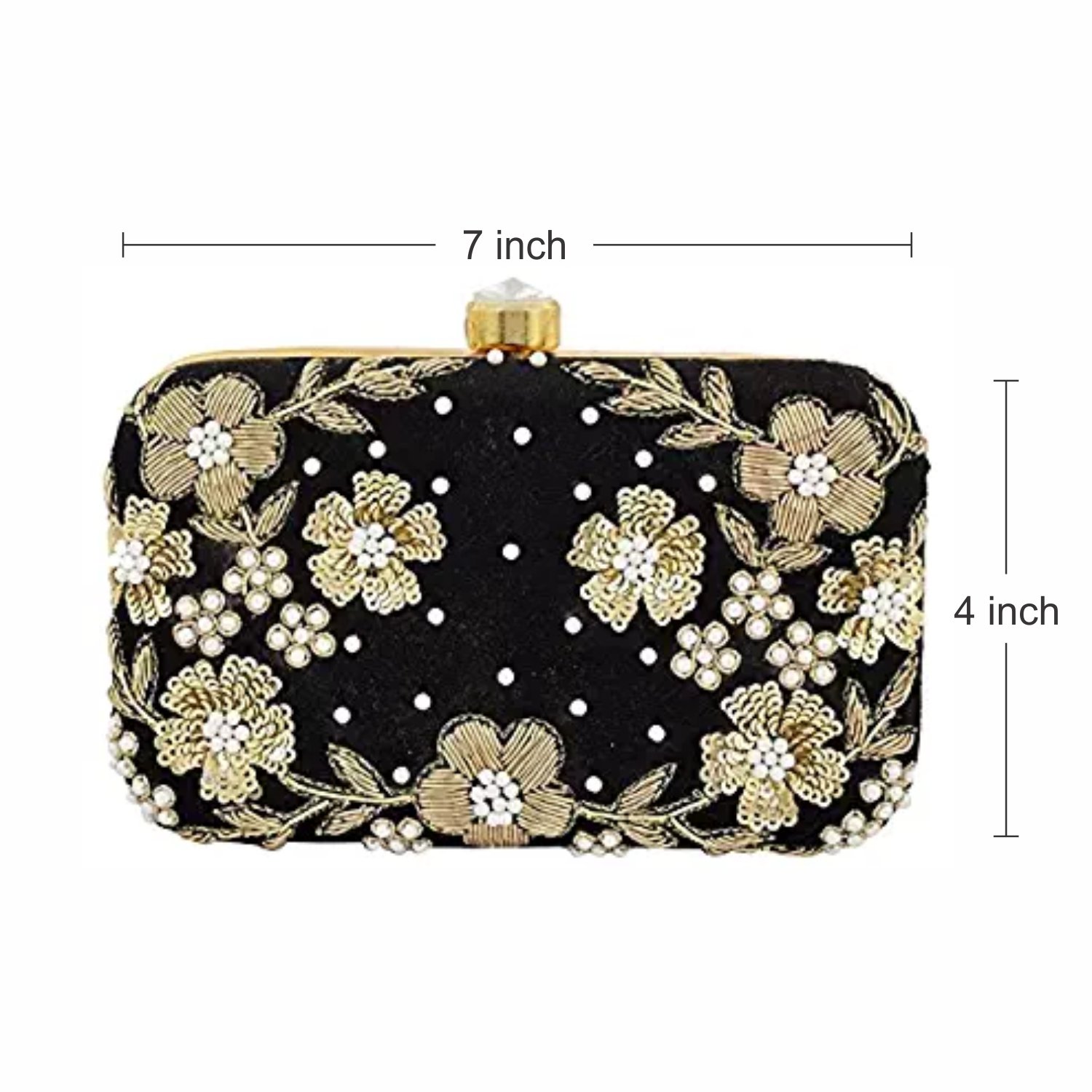 tooba women's 9 flowers box clutch
