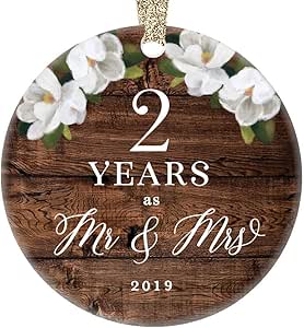 JCYY 2019 Adorno de Navidad Segundo Segundo Aniversario de Bodas