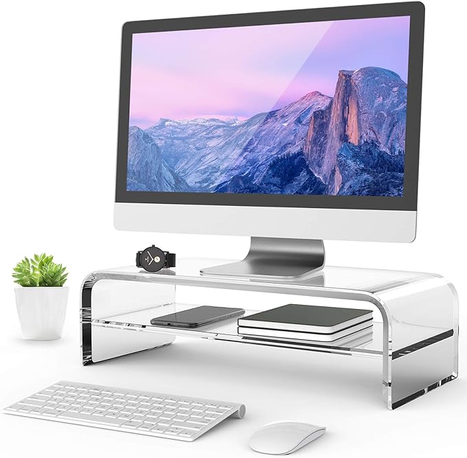 MaxGear 2Tier Acrylic Monitor Monitor Stand Riser for