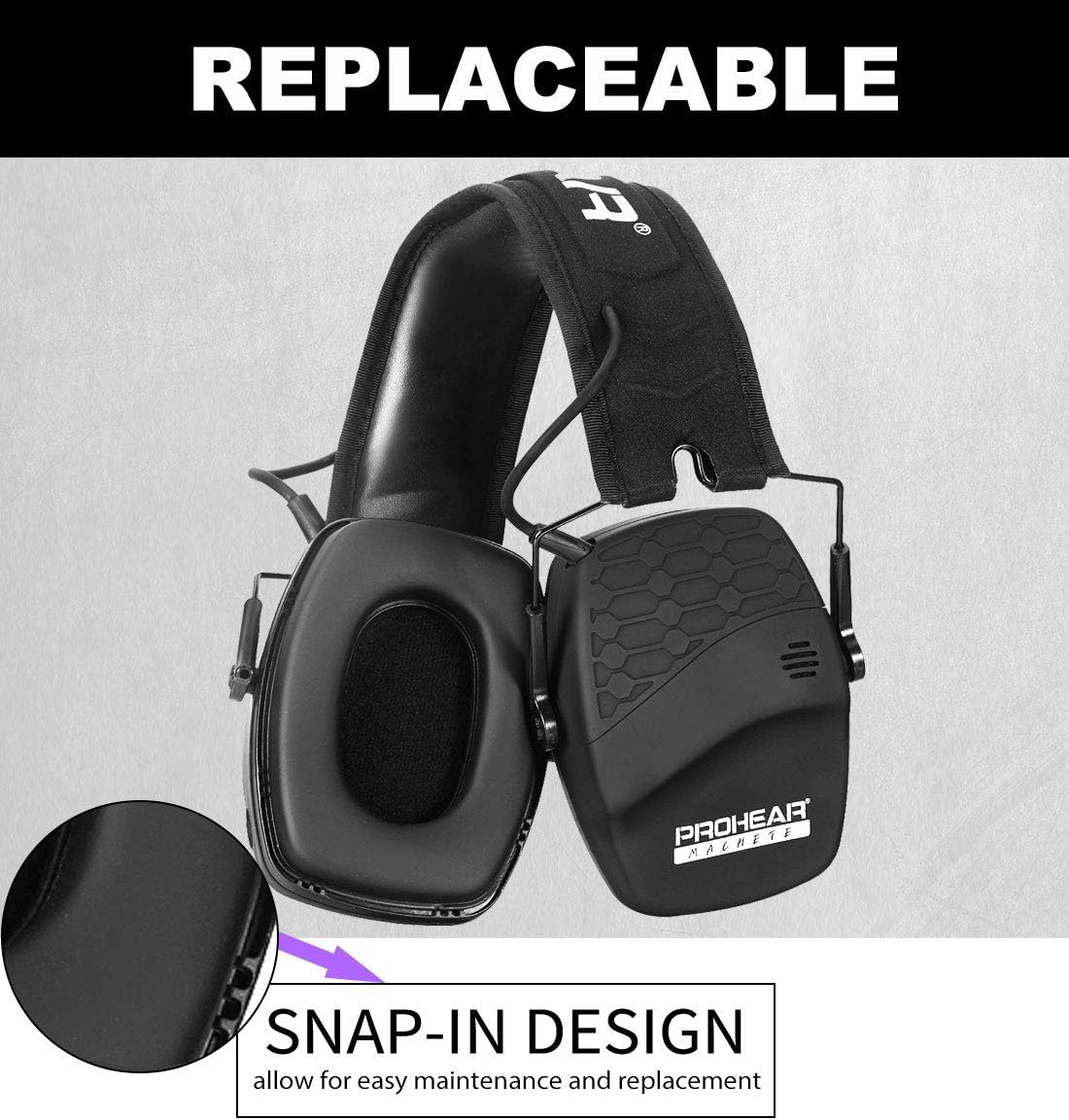 PROHEAR 030 Electronic Shooting Ear Protection Muffs with Bluetooth, Sound Amplification Noise Reduction Hearing Protector for Hunting, Great Ideas for Dad - Black: Home Improvement