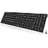 Arteck 2.4G Wireless Keyboard Stainless Steel Ultra Slim Full Size Keyboard with Numeric Keypad for Computer/Desktop/PC/Laptop/Surface/Smart TV and Windows 10/8/ 7 Built in Rechargeable Battery