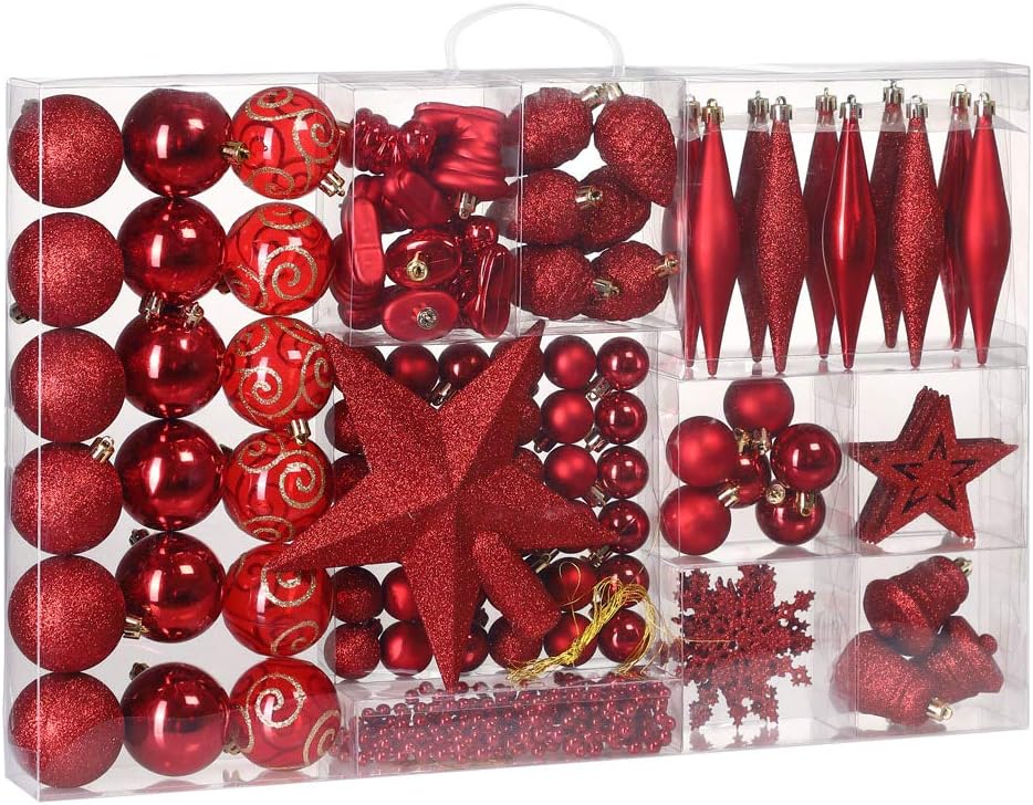 Decorazioni Natalizie A Poco Prezzo.Deuba Palline Di Natale 102 Pezzi Palline Natalizie Decorazioni Natale Palle Albero Di Natale Decorazione Natalizia Rosso Amazon It Casa E Cucina