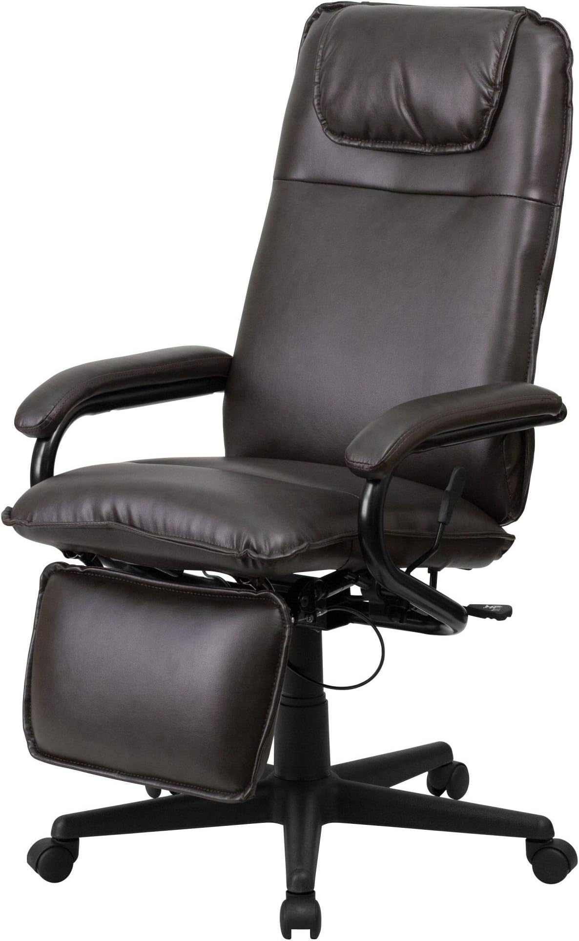 Delacora BT-70172-BN-GG Delacora FF-BT-70172 24" Wide High Back Leather Blend Executive Ergonomic Swivel Office Chair with Arms