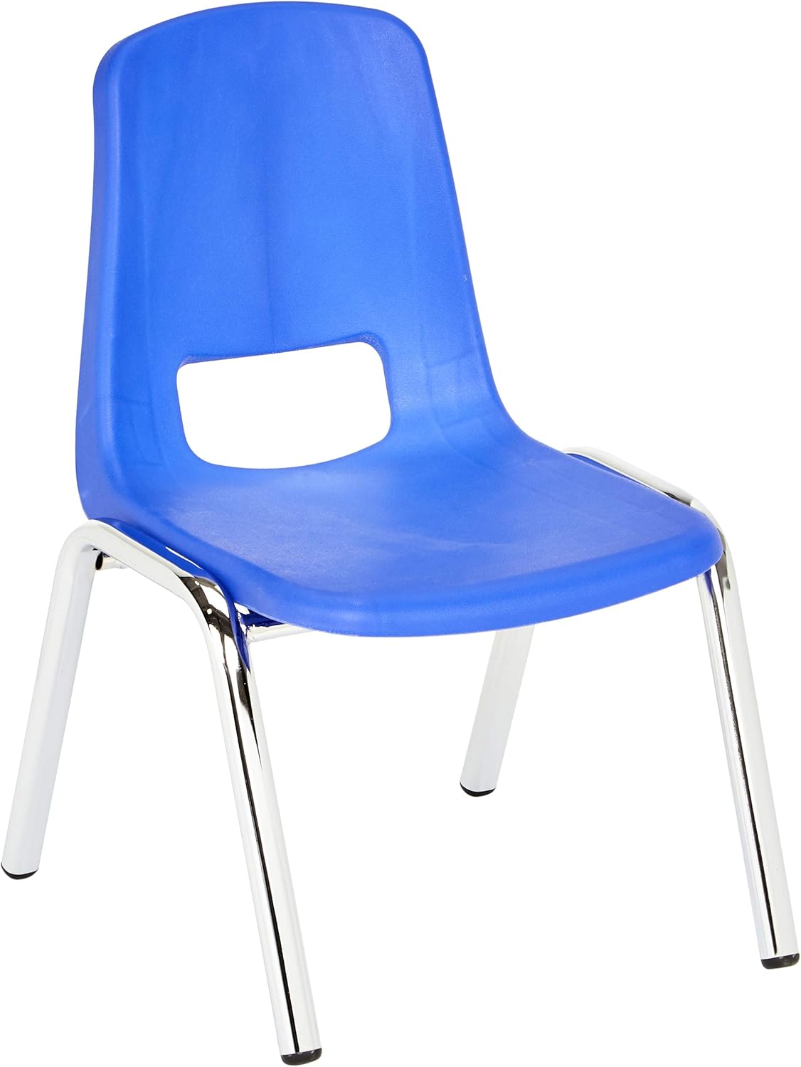  Basics School Classroom Stack Chair, 10-Inch Seat Height - 6-Pack, Chrome Legs, Blue: Industrial & Scientific