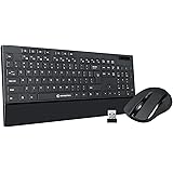 GOFREETECH 2.4G Wireless Keyboard and Mouse Combo Full-Size Keyboard and Portable Mobile Optical Mice,Long Battery Life,Black
