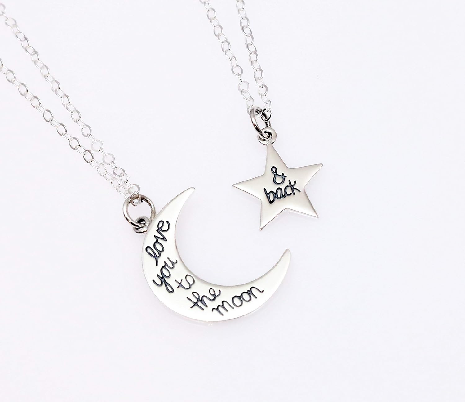 mother daughter moon necklace