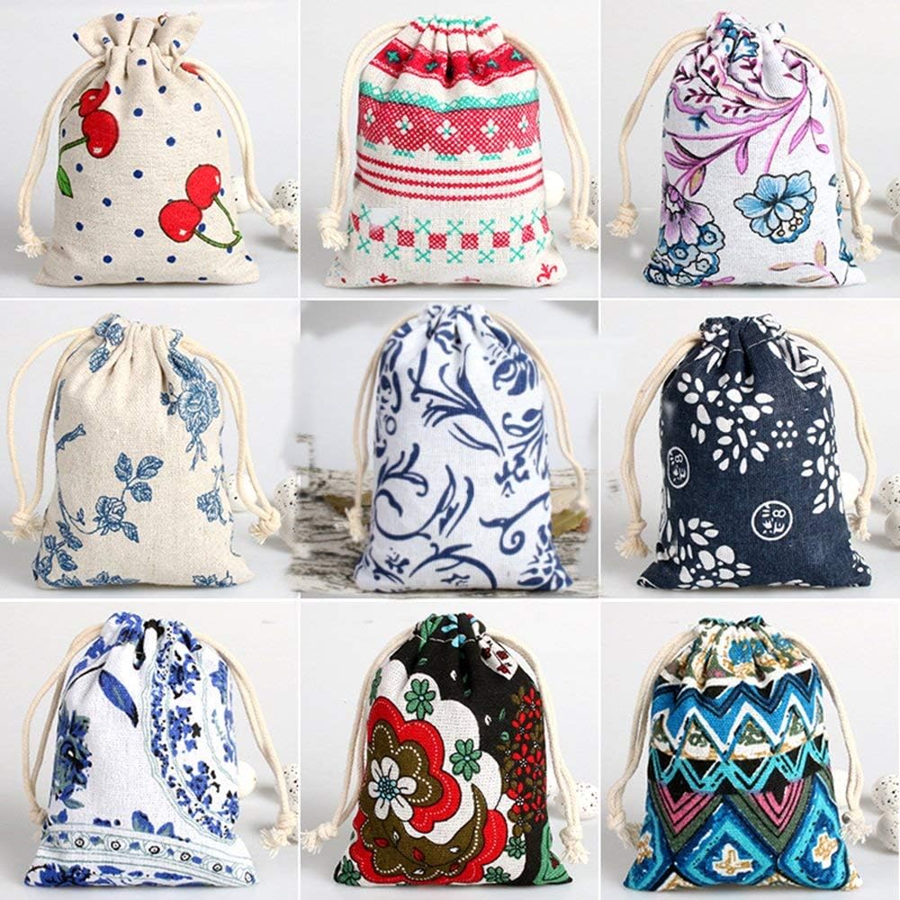 Corciosy 18Pcs Burlaps Bags with Drawstring,Fabric Gift Bag Packing Storage Linen Burlap Jewelry Pouches Sacks for Wedding Party Shower Birthday Christmas DIY Craft 3.9 X 5.1 Inch
