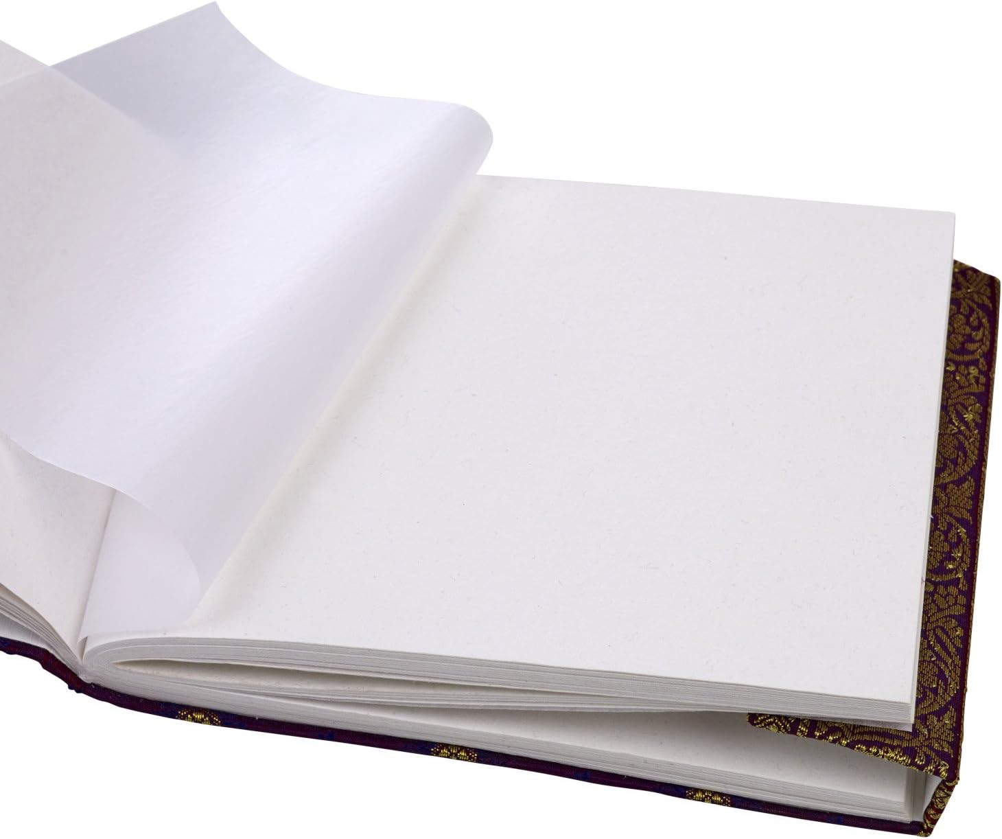 Paper High Sari Fabric Cover Photo Album Small, Purple - Image 5