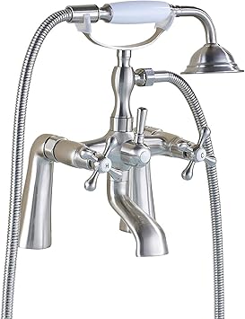 Rozin Deck Mounted 2 Holes Bathtub Filler Faucet With Handheld