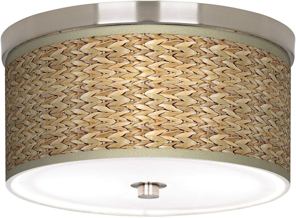 Liz Tropical Ceiling Light Flush Mount Fixture Brushed Nickel 10 1