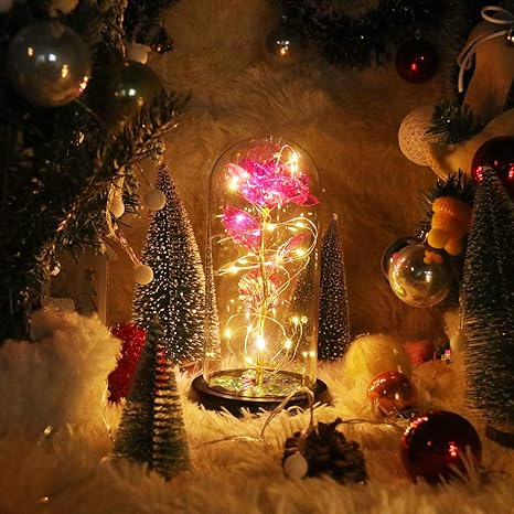Amazon バラ 造花 Ledライト付き キラキラ プレゼント ローズ 雰囲気作り ギフト インテリア お祝い 母の日 クリスマス バレンタイン ピンク キラキラ 造花 オンライン通販