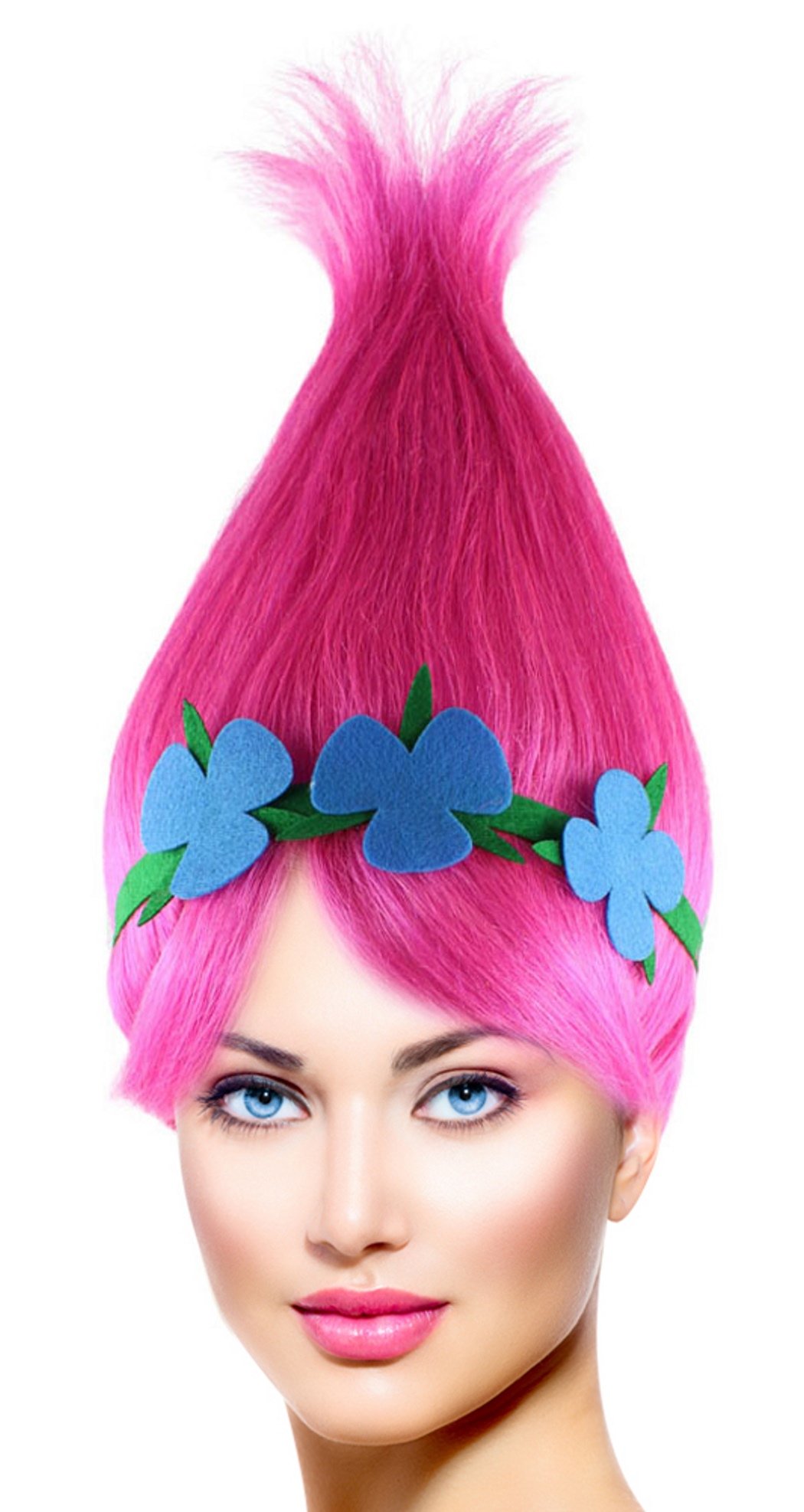 Cece Princess Poppy Trolls Hair Wigs w/Wig Cap Cosplay Costume Party Halloween For Women