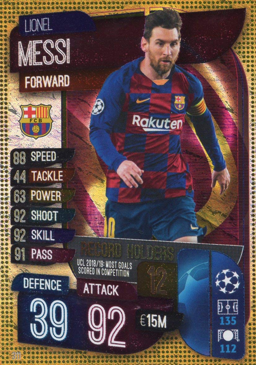 MATCH ATTAX 19/20 LIONEL MESSI RECORD HOLDERS TRADING CARD FC