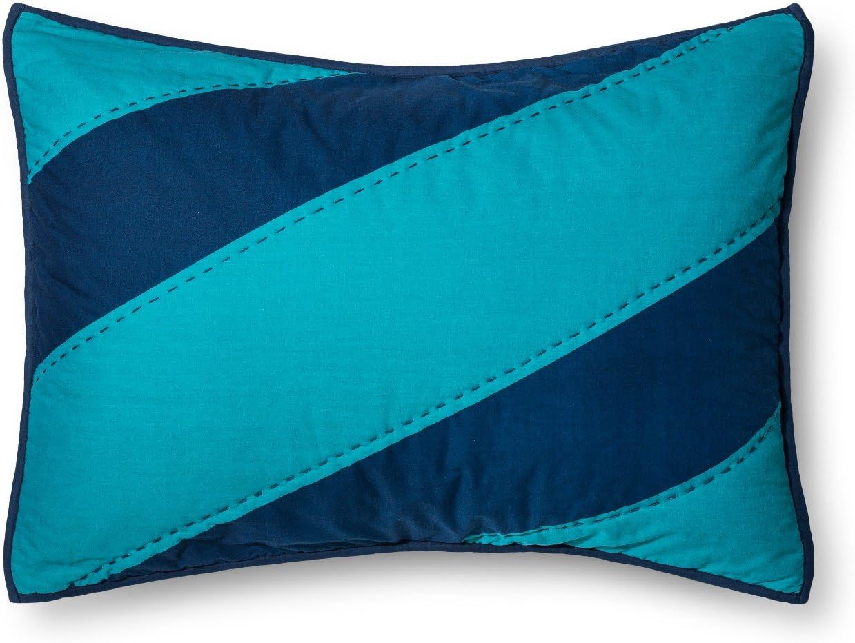 Pillowfort Standard Geo Line Teal & Blue Pillow Sham Home